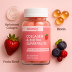 Collagen Gummies with Biotin for Hair, Skin, Nails, Bones & Joints - Unisex, 60 Gummies